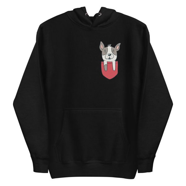 unisex-premium-pullover-hoodie-black-front-6a16888aa32b2.jpg French Bulldog Pocket Hoodie