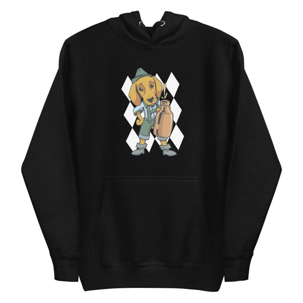 unisex-premium-pullover-hoodie-black-front-6a169313515fe.jpg Drinking Dachshund Dog Hoodie