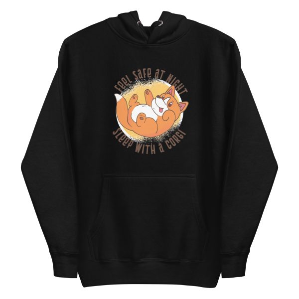 unisex-premium-pullover-hoodie-black-front-6a16c9da3526c.jpg Sleep With Corgi Hoodie