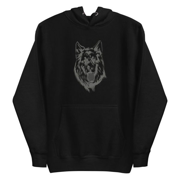 unisex-premium-pullover-hoodie-black-front-6a16ca81a977d.jpg German Shepherd Linear Hoodie