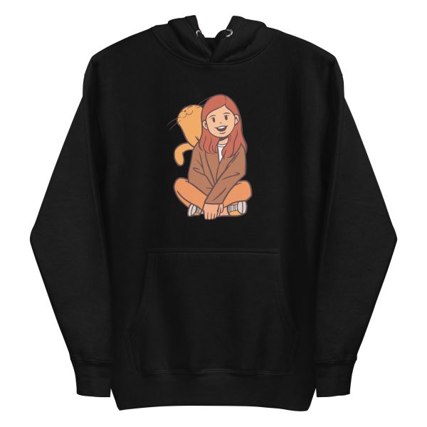 unisex-premium-pullover-hoodie-black-front-6a16d31637652.jpg Girl With Kitten Hoodie