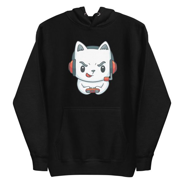 unisex-premium-pullover-hoodie-black-front-6a16d67a977e1.jpg Gamer Cat Hoodie