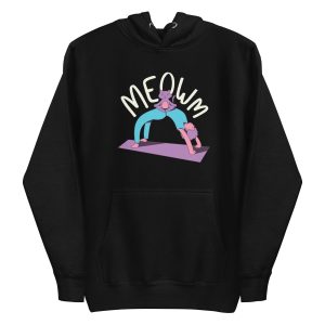 unisex-premium-pullover-hoodie-black-front-6a16e50e123cf.jpg Meow Yoga Hoodie