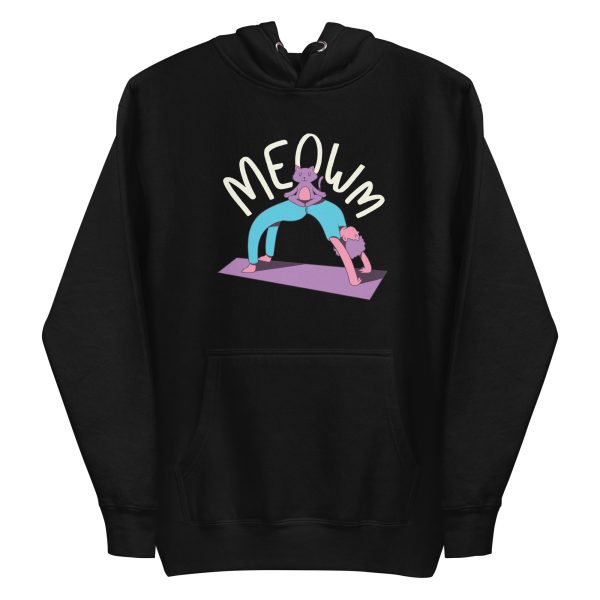 unisex-premium-pullover-hoodie-black-front-6a16e50e123cf.jpg Meow Yoga Hoodie