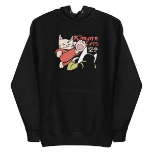 unisex-premium-pullover-hoodie-black-front-6a16e6643f088.jpg Karate Cats Hoodie