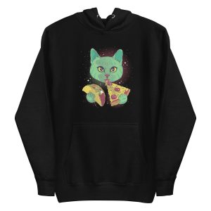 unisex-premium-pullover-hoodie-black-front-6a16e715a69c5.jpg Cosmic Cat Hoodie