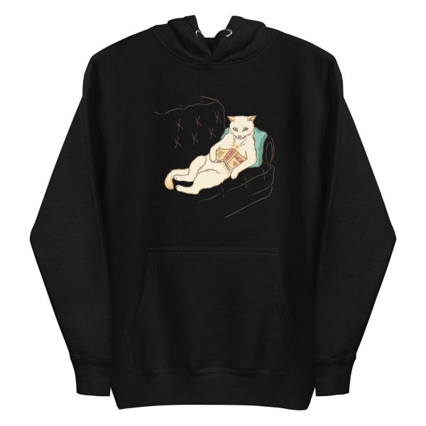 unisex-premium-pullover-hoodie-black-front-6a16f24b3a479.jpg Chill Cat Hoodie
