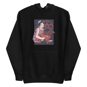 unisex-premium-pullover-hoodie-black-front-6a16f2a811396.jpg Demon Cat Hoodie