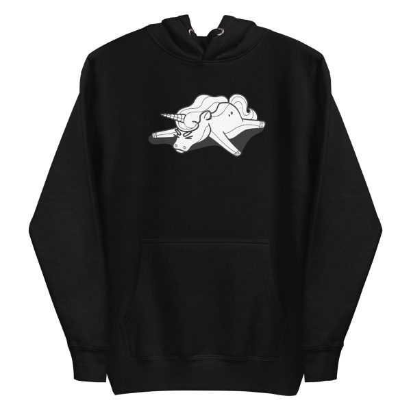 unisex-premium-pullover-hoodie-black-front-6a17e80c82a67.jpg Tired Unicorn Hoodie