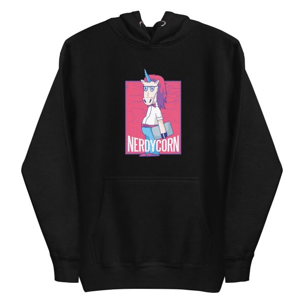 unisex-premium-pullover-hoodie-black-front-6a17ec153fb9a.jpg Nerd Unicorn Hoodie