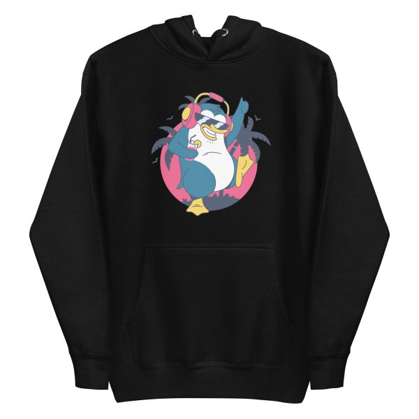 unisex-premium-pullover-hoodie-black-front-6a18239d9f6e8.jpg Dancing Tropical Penguin Hoodie