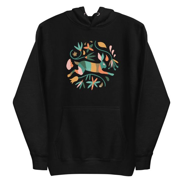 unisex-premium-pullover-hoodie-black-front-6a1834a2b6266.jpg Floral Rabbit Hoodie
