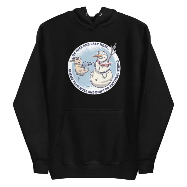 unisex-premium-pullover-hoodie-black-front-6a18358e6b0e1.jpg Rabbit Snowman Hoodie