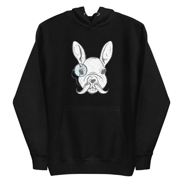 unisex-premium-pullover-hoodie-black-front-6a18366bbbbd9.jpg White Rabbit Illustration Hoodie