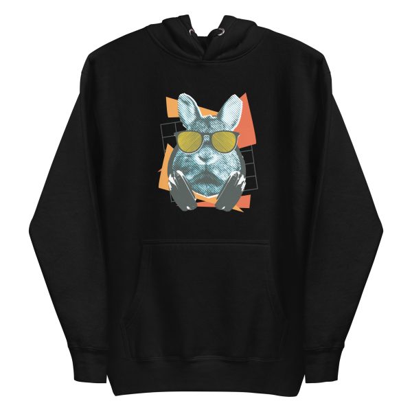 unisex-premium-pullover-hoodie-black-front-6a1840ccad95e.jpg Cool Rabbit With Sunglasses Hoodie
