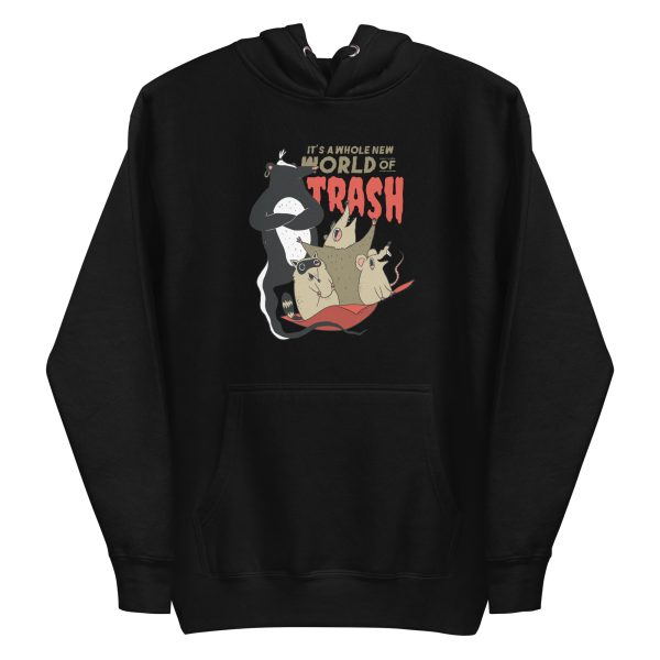 unisex-premium-pullover-hoodie-black-front-6a1841671b72d.jpg World of Trash Hoodie