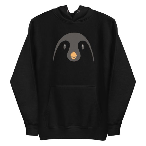unisex-premium-pullover-hoodie-black-front-6a184262132c6.jpg Penguin Face Animal Hoodie
