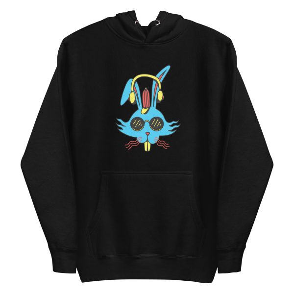 unisex-premium-pullover-hoodie-black-front-6a184bd50de71.jpg Bunny Headphones Hoodie