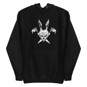 unisex-premium-pullover-hoodie-black-front-6a18f6323ef1d.jpg Grim Bunny Skull Hoodie