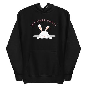 unisex-premium-pullover-hoodie-black-front-6a18f67c76fde.jpg My First Hunt Hoodie