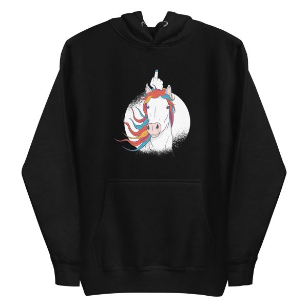 unisex-premium-pullover-hoodie-black-front-6a18fa1668cc7.jpg Unicorn Middle Finger Hoodie