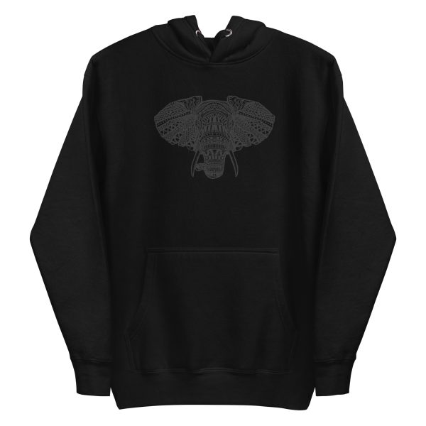 unisex-premium-pullover-hoodie-black-front-6a196e303266f.jpg African Elephant Mandala Hoodie