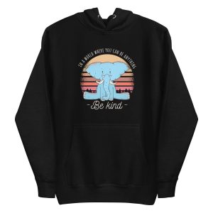 unisex-premium-pullover-hoodie-black-front-6a198376a1dfe.jpg Be Kind Elephant Hoodie