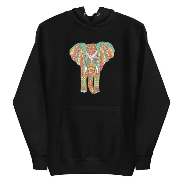 unisex-premium-pullover-hoodie-black-front-6a1983b603aa8.jpg Colorful Elephant Mandala Hoodie