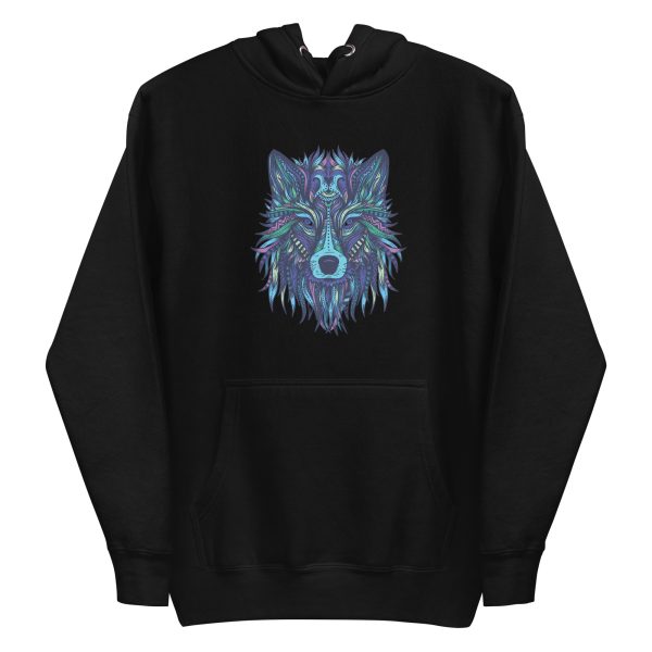 unisex-premium-pullover-hoodie-black-front-6a198f99c26ec.jpg Wolf Illustration Hoodie