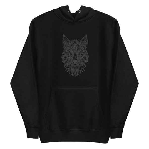 unisex-premium-pullover-hoodie-black-front-6a1aca3709e68.jpg Tribal Fox Hoodie