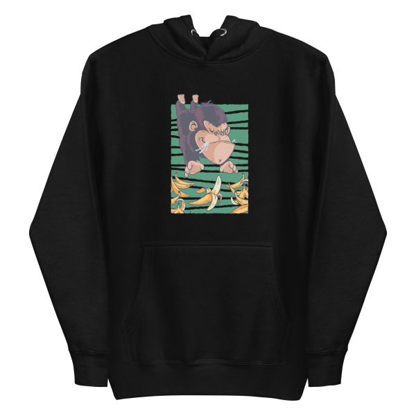 unisex-premium-pullover-hoodie-black-front-6a1ad99ba44ed.jpg Gorilla Chasing Bananas Hoodie