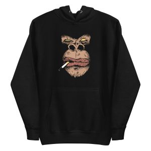 unisex-premium-pullover-hoodie-black-front-6a1adb50a4adc.jpg Gorilla Smoking Hoodie