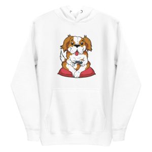 unisex-premium-pullover-hoodie-white-front-6a165420c65f8.jpg Dog Gamer Hoodie