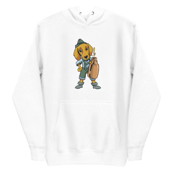 unisex-premium-pullover-hoodie-white-front-6a169313543b4.jpg Drinking Dachshund Dog Hoodie