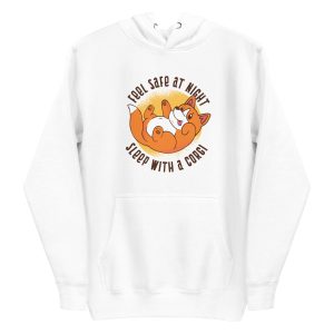 unisex-premium-pullover-hoodie-white-front-6a16c9da32f0e.jpg Sleep With Corgi Hoodie