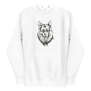 unisex-premium-pullover-hoodie-white-front-6a16ca81a55cd.jpg German Shepherd Linear Hoodie