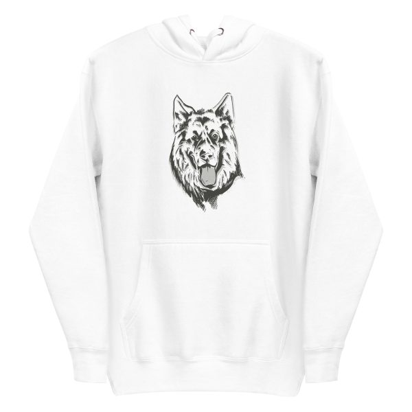 unisex-premium-pullover-hoodie-white-front-6a16ca81a55cd.jpg German Shepherd Linear Hoodie