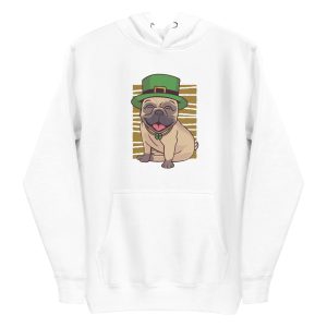 unisex-premium-pullover-hoodie-white-front-6a16cb91aee1b.jpg St Patricks Day Pug Hoodie