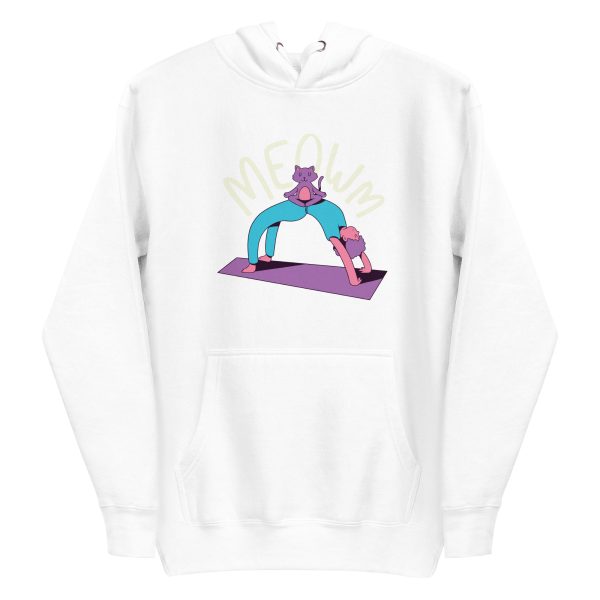 unisex-premium-pullover-hoodie-white-front-6a16e50e15d8f.jpg Meow Yoga Hoodie
