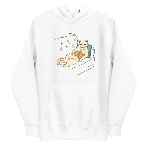 unisex-premium-pullover-hoodie-white-front-6a16f24b36d49.jpg Chill Cat Hoodie