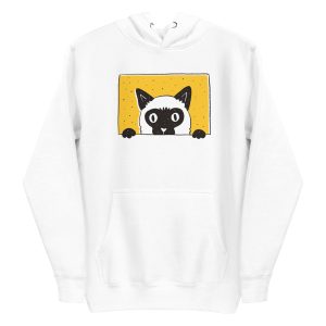unisex-premium-pullover-hoodie-white-front-6a16f3b431ac6.jpg Peeking Cat Hoodie