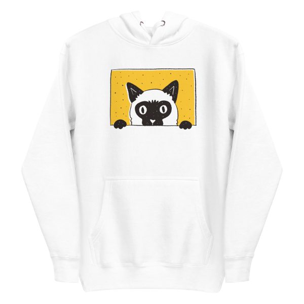 unisex-premium-pullover-hoodie-white-front-6a16f3b431ac6.jpg Peeking Cat Hoodie