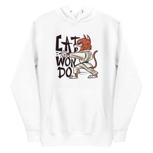 unisex-premium-pullover-hoodie-white-front-6a170a7d8a154.jpg Taekwondo Cat Hoodie