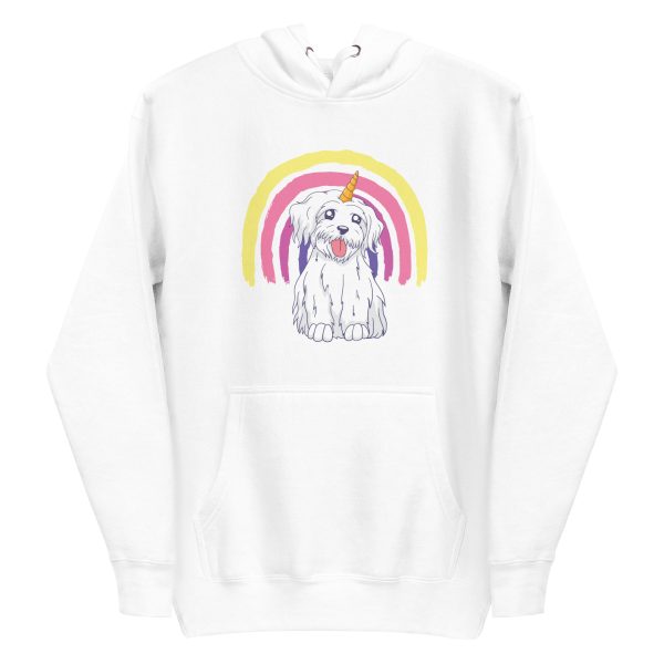 unisex-premium-pullover-hoodie-white-front-6a17dd77660b3.jpg Rainbow Unicorn Dog Hoodie