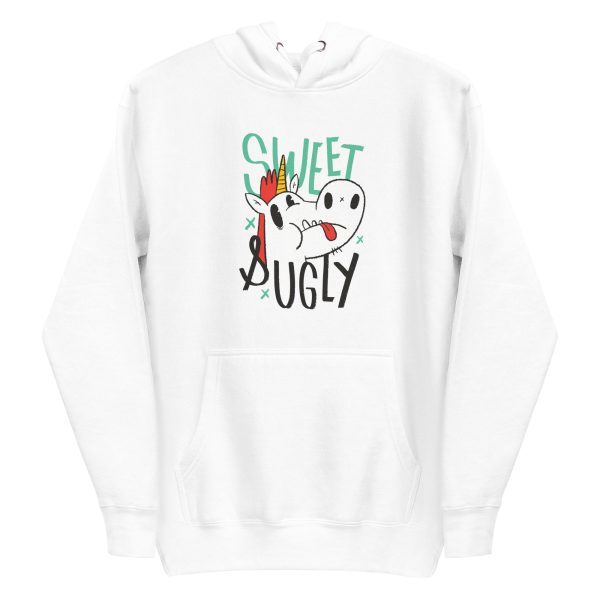 unisex-premium-pullover-hoodie-white-front-6a17ec6431f79.jpg Sweet and Ugly Unicorn Hoodie