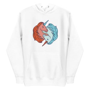 unisex-premium-pullover-hoodie-white-front-6a17fbb48ddf3.jpg Yin Yang Unicorns Hoodie