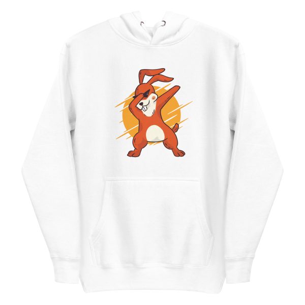 unisex-premium-pullover-hoodie-white-front-6a181a78ceeef.jpg Dabbing Bunny Hoodie