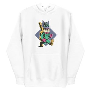 unisex-premium-pullover-hoodie-white-front-6a183544d8a0a.jpg Rabbit Carrying Guitar Hoodie