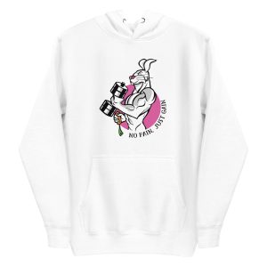 unisex-premium-pullover-hoodie-white-front-6a183620ca3b7.jpg No Pain Just Gain Hoodie
