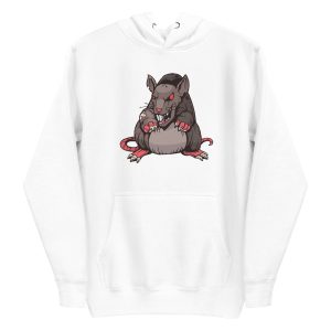 unisex-premium-pullover-hoodie-white-front-6a1841b268a6a.jpg Dark Angry Rat Hoodie